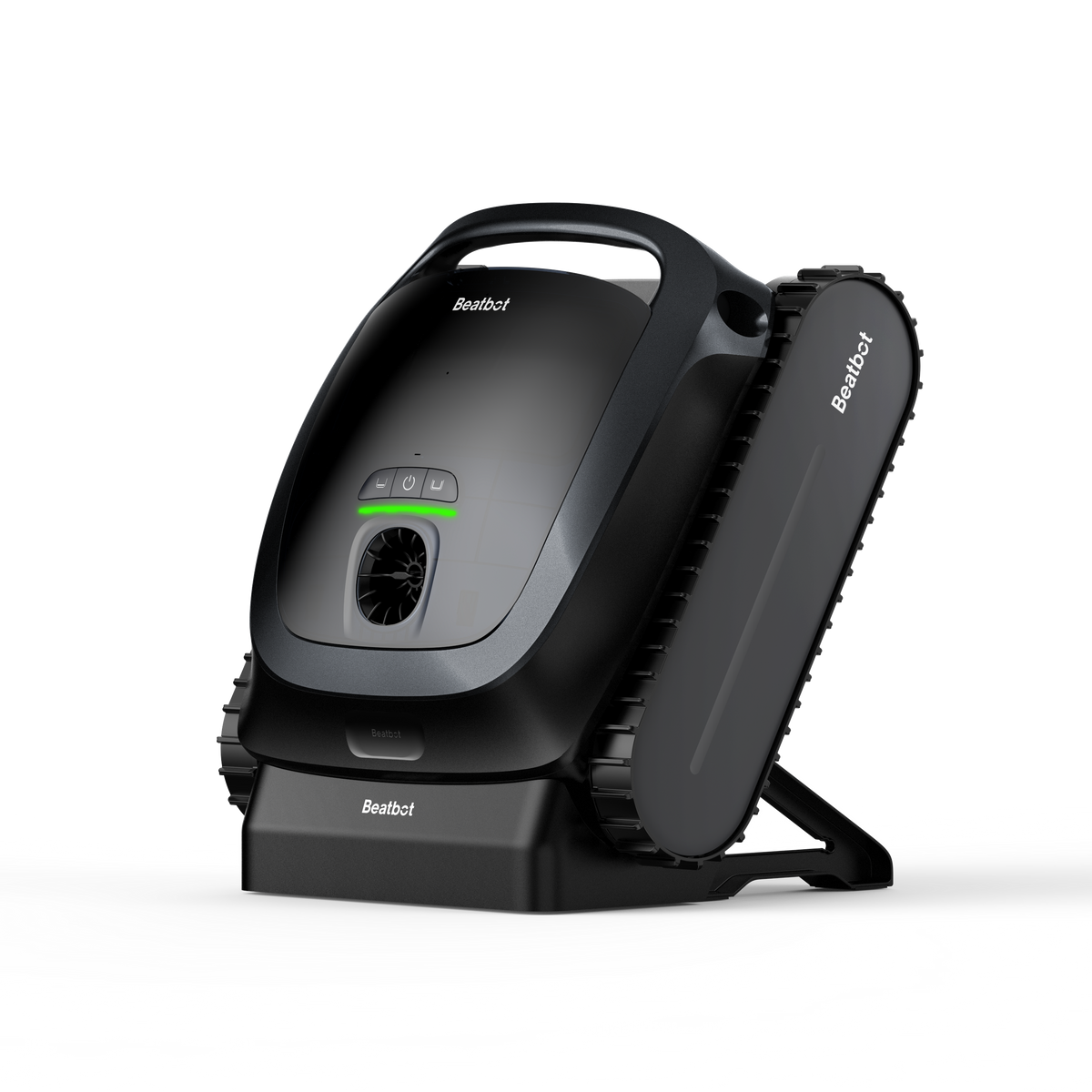 Beatbot robotic pool cleaner front view on dock